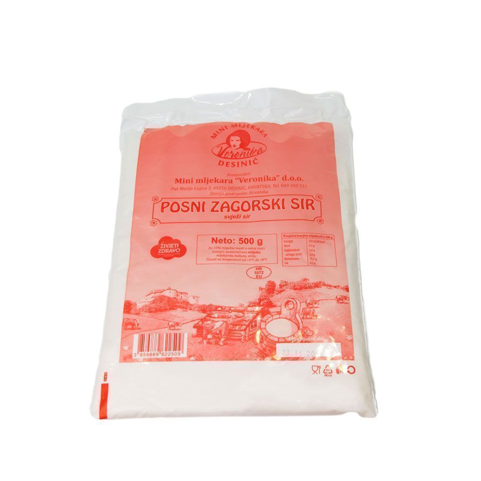 Posni sir 500 g - pvc